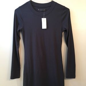 Navy Blue Long Sleeve Dress